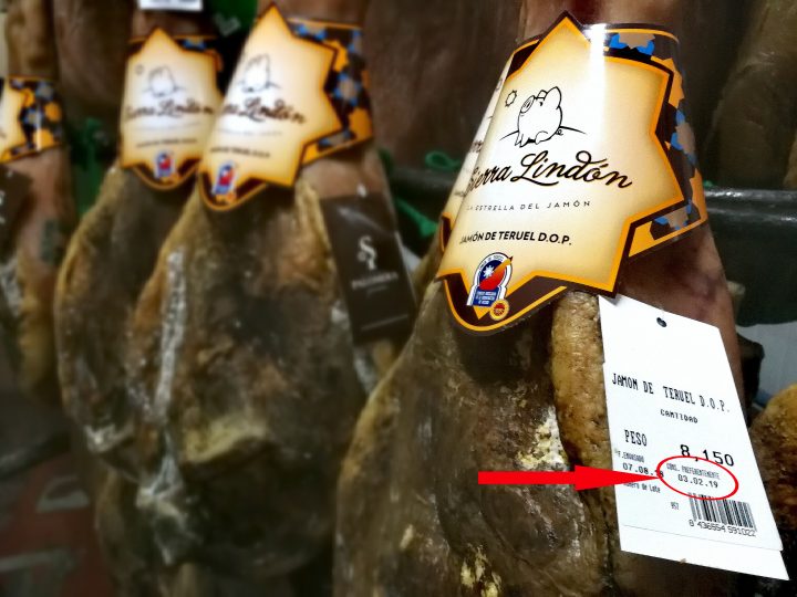 Fecha de consumo preferente Jamón de Teruel DOP